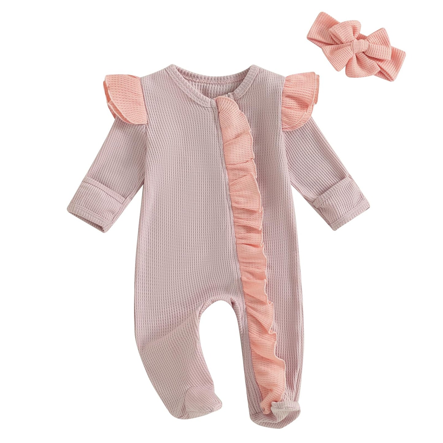 Footie Jumpsuit With Headband