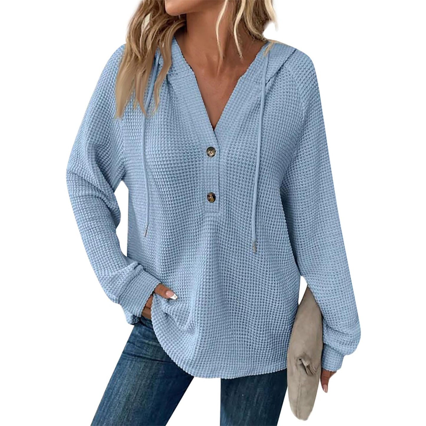 Waffle-Knit Hoodie