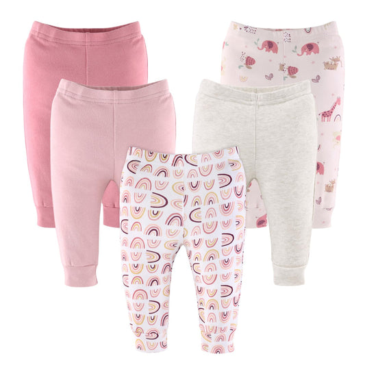 Peanutshell Safari Rainbow Girls' Pants Set - Soft Cotton, 3-6 Months