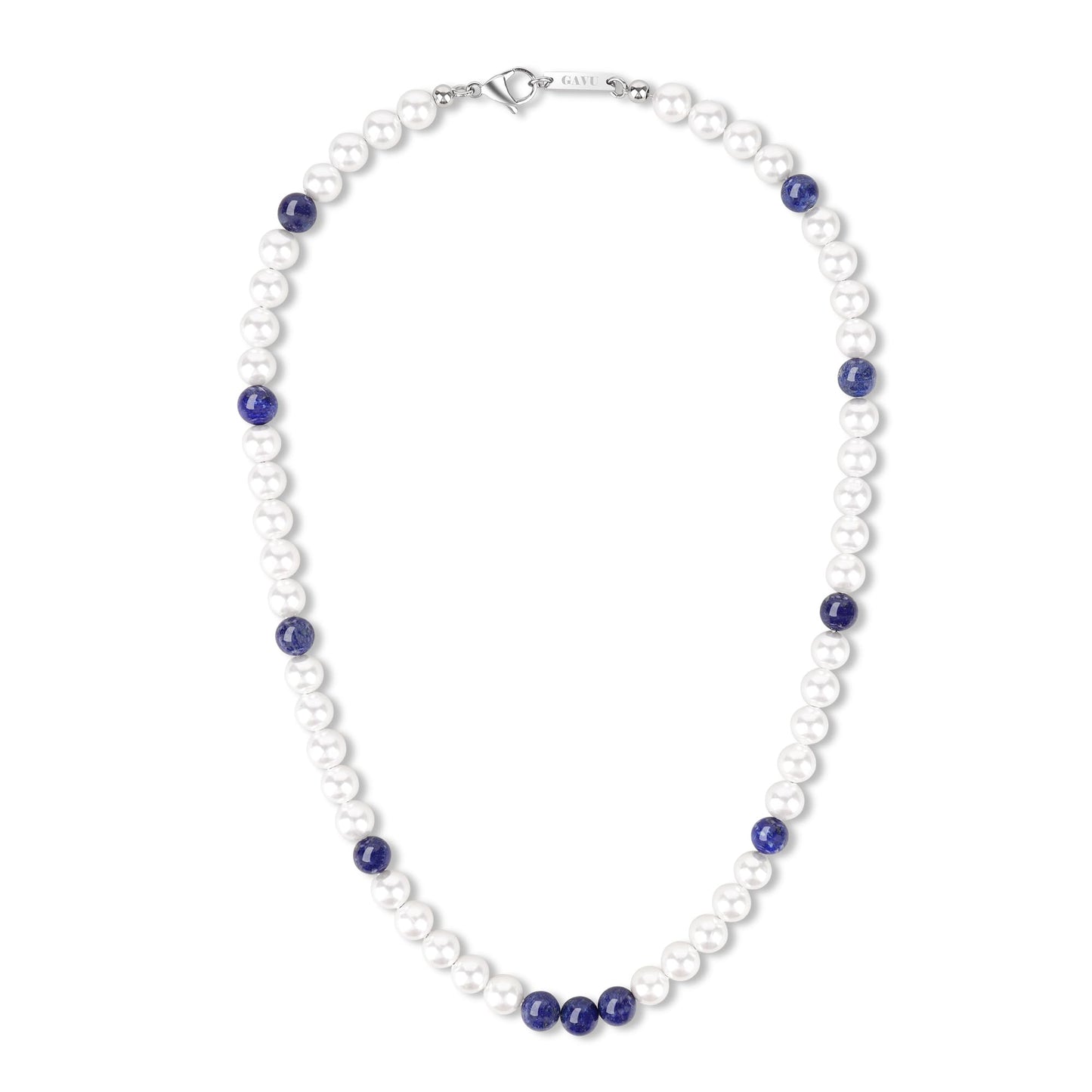 Lapis & Pearl Men's Beaded Necklace