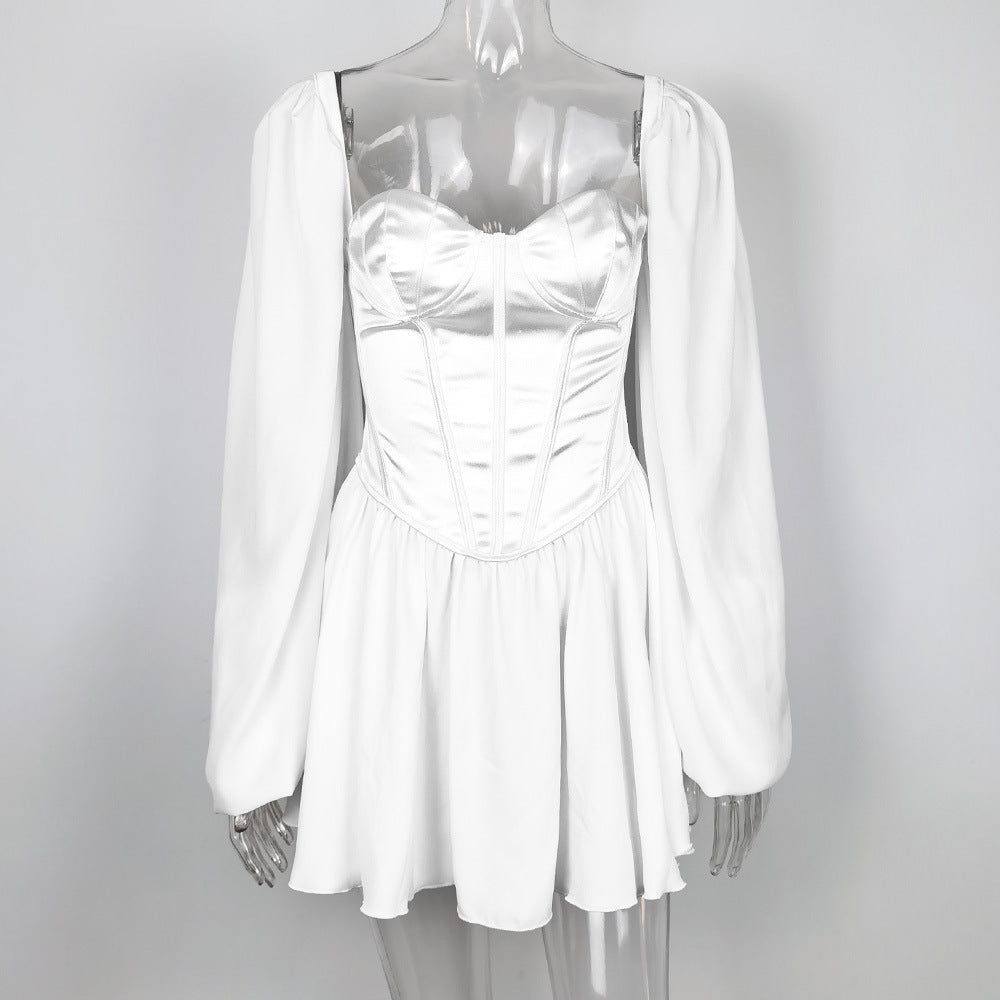 Elegant Chiffon Lantern Dress