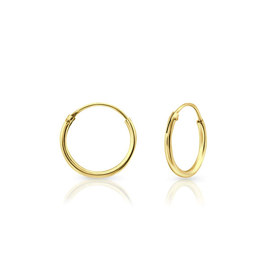 24K Gold Plated Endless Hoops