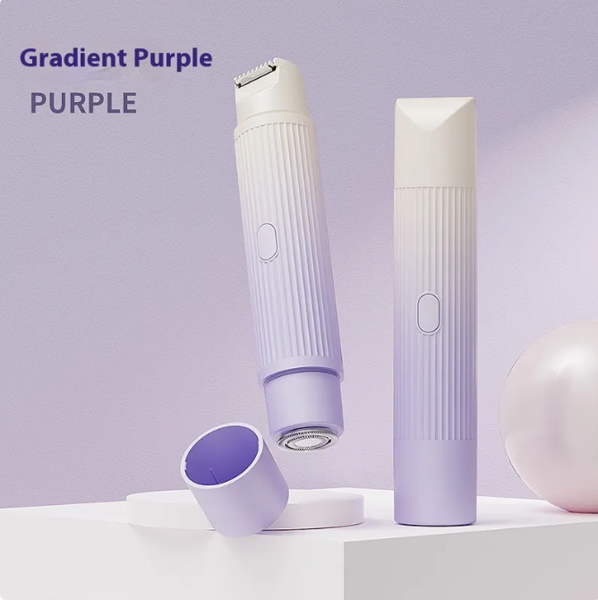 Épilateur électrique double tête sans douleur pour femme Épilateur bikini Dispositif d'épilation automatique Tondeuse à poils Aisselles Visage Lèvres Jambes
