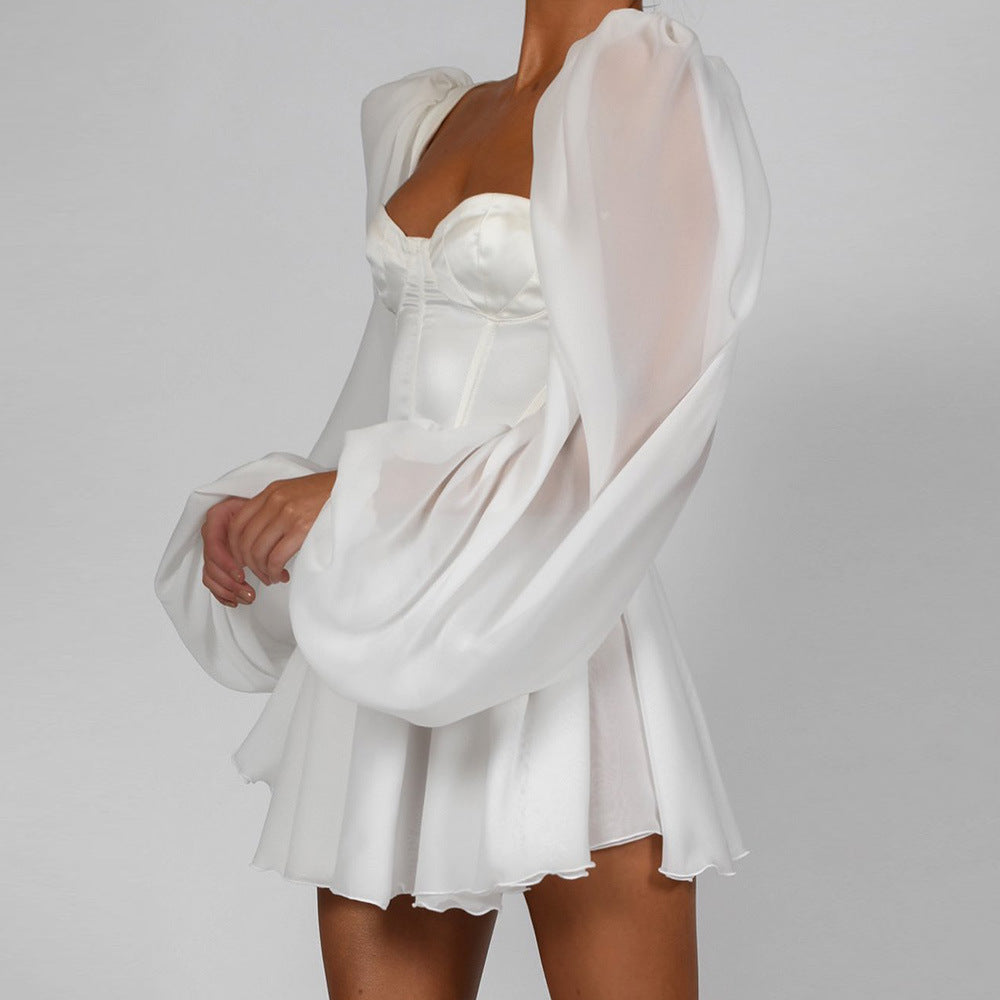 Elegant Chiffon Lantern Dress