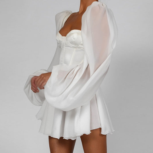 Elegant Chiffon Lantern Dress