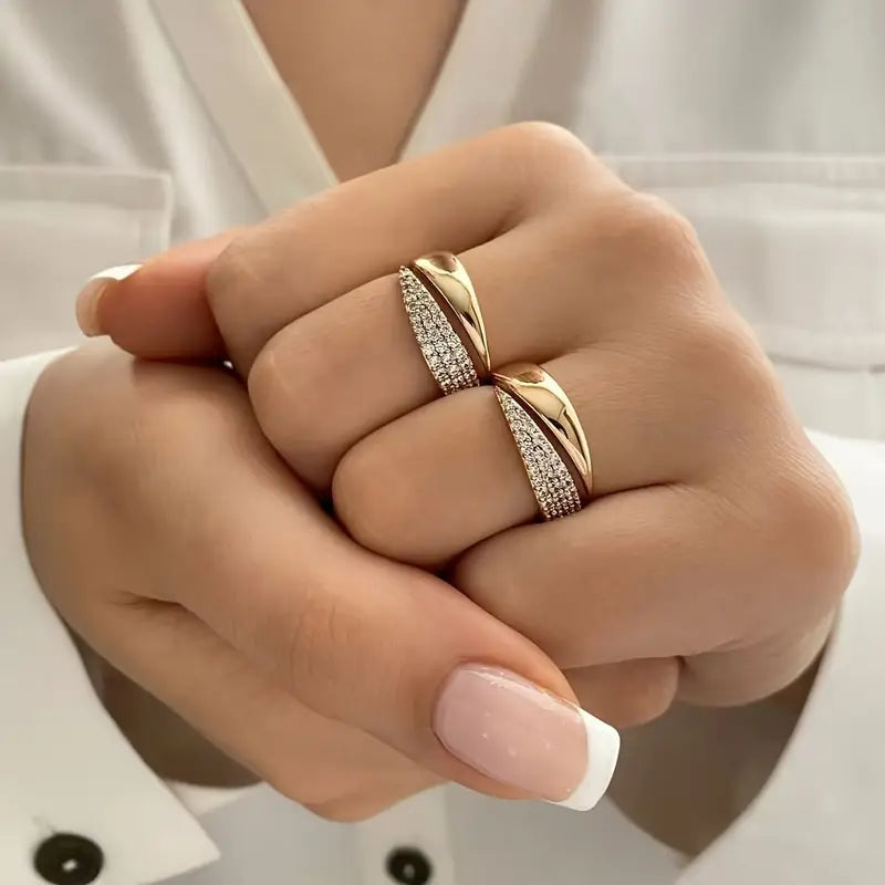 Élégante bague réglable étincelante