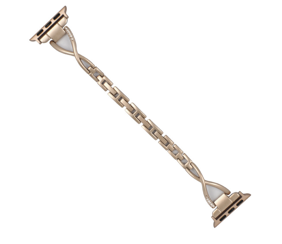 Bracelet Apple Watch en acier inoxydable type X avec diamants