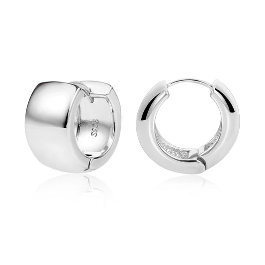 Sterling Silver Chic Huggie Hoops