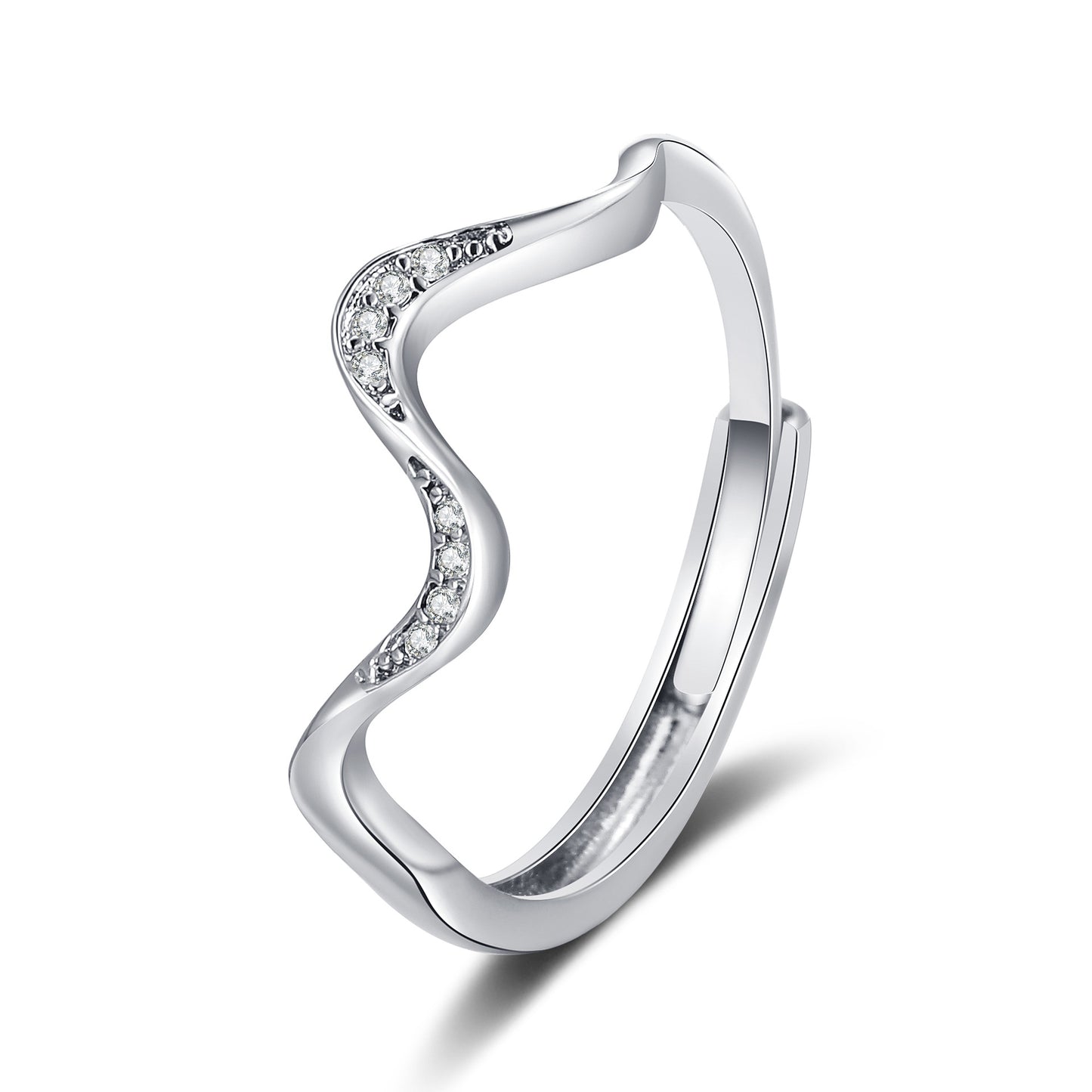 Bague en argent Vague d'eau au design tendance