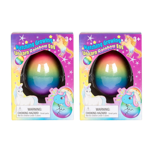 Lot de 2 œufs surprise à faire éclore pour enfants, jouets licorne (arc-en-ciel)