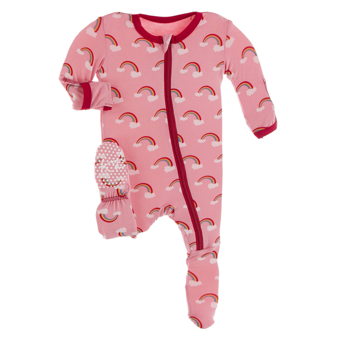 KicKee Soft Bamboo Zip Footie - 12-18M