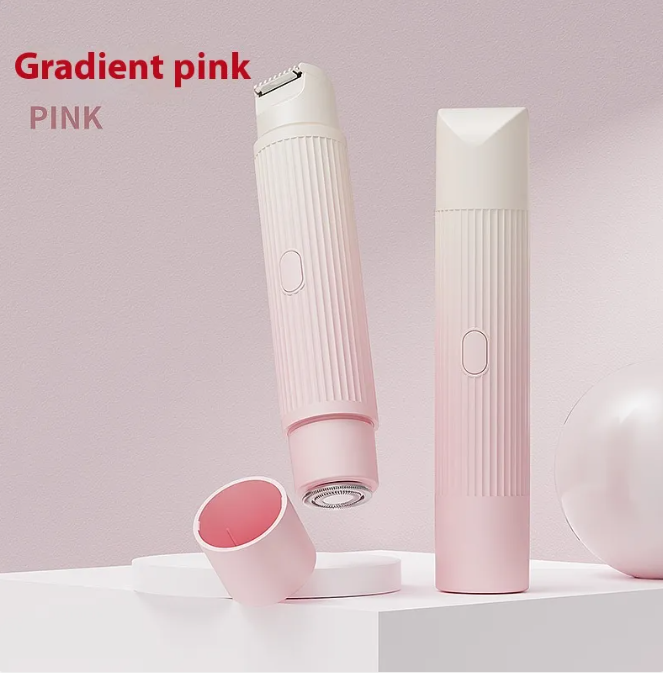 Épilateur électrique double tête sans douleur pour femme Épilateur bikini Dispositif d'épilation automatique Tondeuse à poils Aisselles Visage Lèvres Jambes