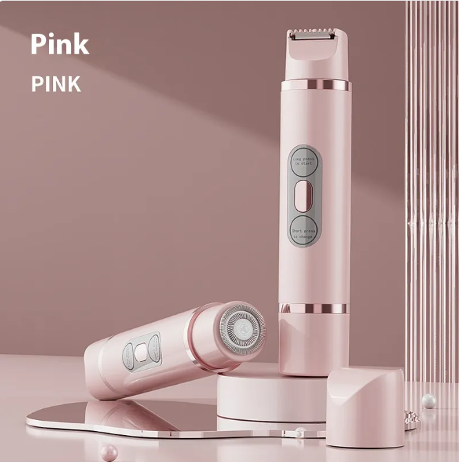 Épilateur électrique double tête sans douleur pour femme Épilateur bikini Dispositif d'épilation automatique Tondeuse à poils Aisselles Visage Lèvres Jambes