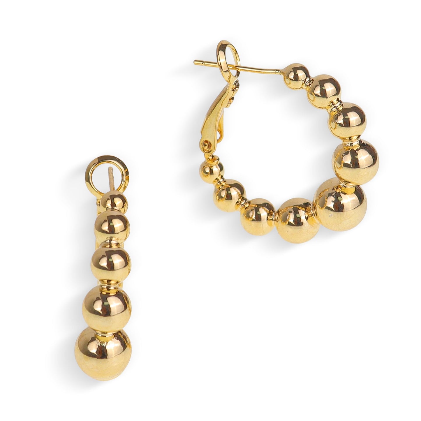 GoldBeaded Vintage Hoop Earrings