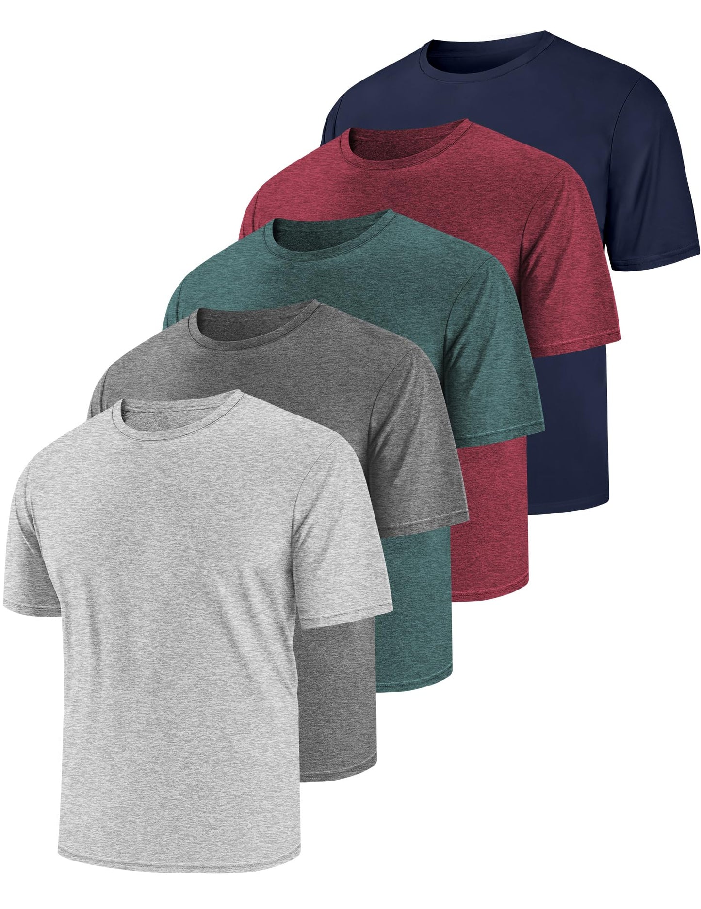 Men's Athletic Dry-Fit T-Shirts 5-Pack