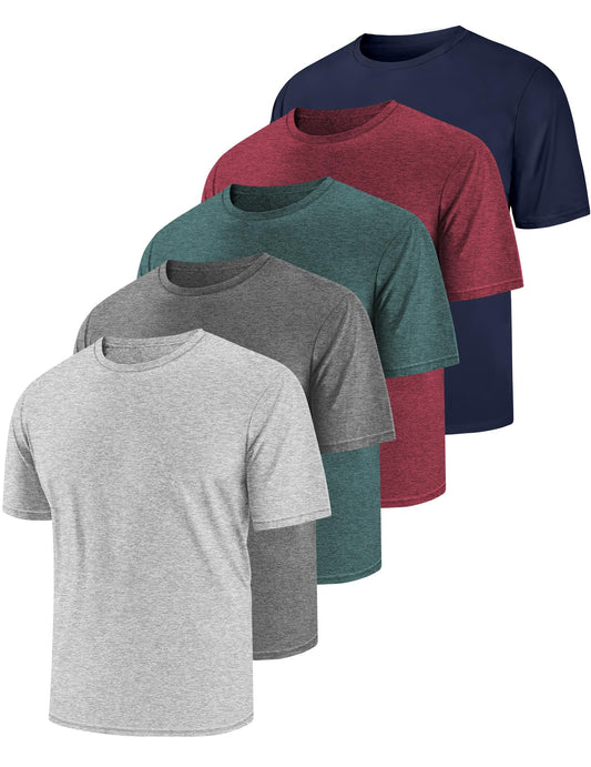 Men's Athletic Dry-Fit T-Shirts 5-Pack