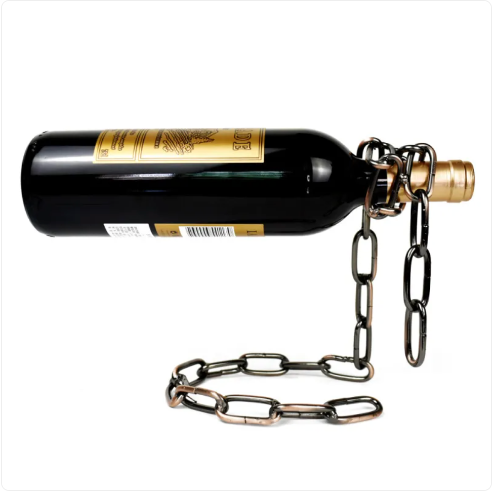 Support à bouteilles de vin suspendu en métal