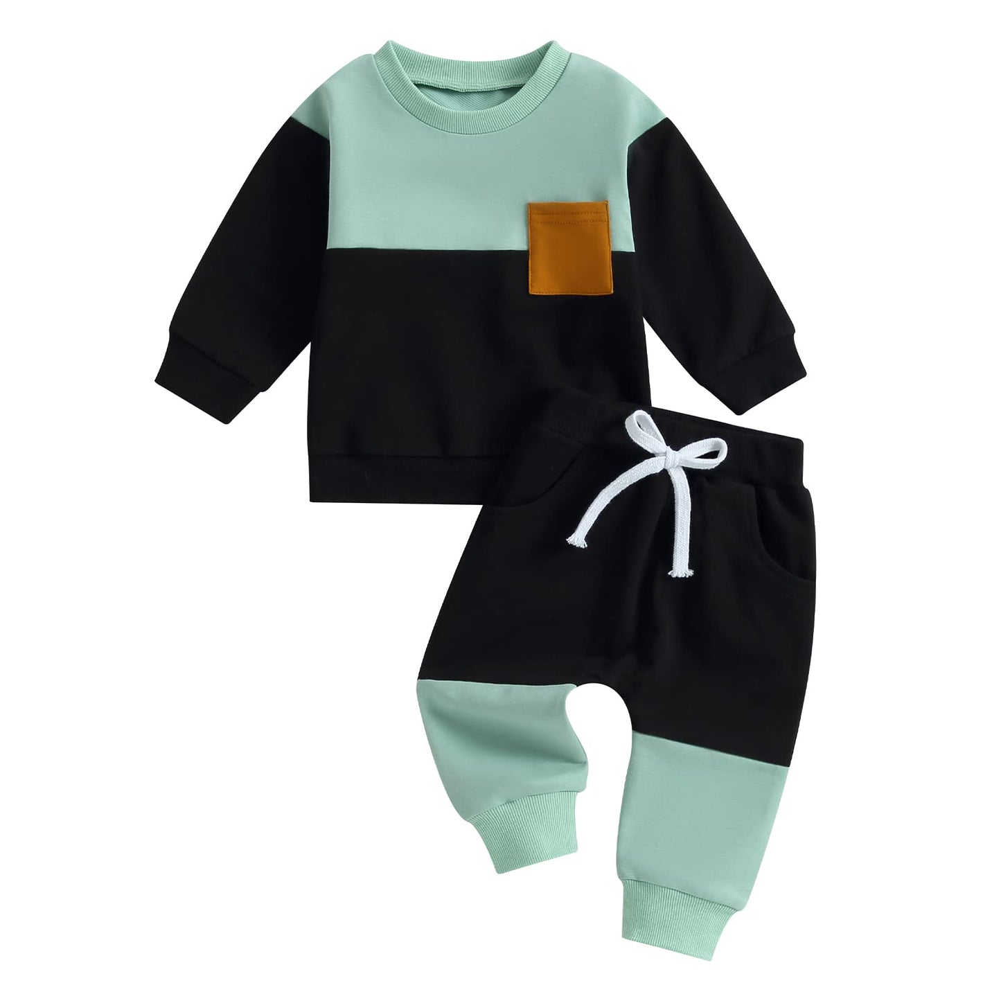 Color Block Outfit with Pockets 0-6M