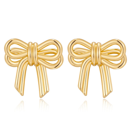 FAMARINE Chic Gold Bow Studs