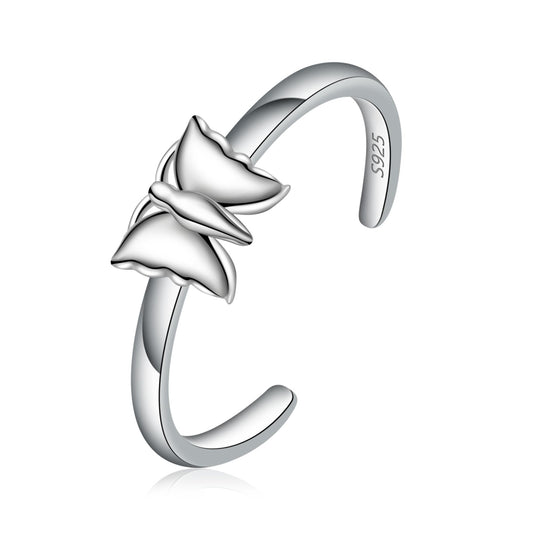 Elegant Sterling Butterfly Toe Rings