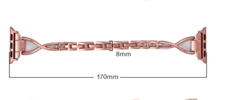 Bracelet Apple Watch en acier inoxydable type X avec diamants