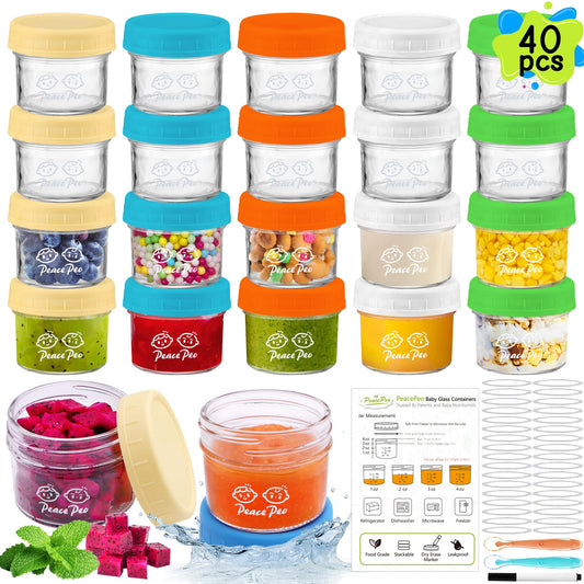 PeacePeo 40 Pcs Baby Food Containers