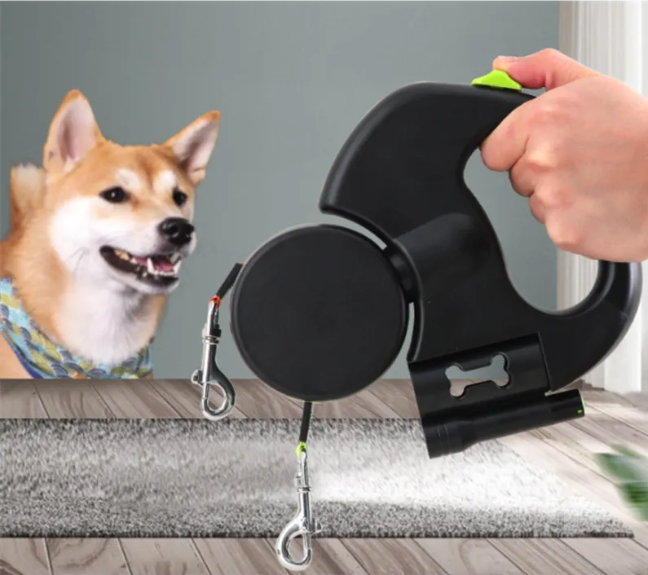 Laisse double automatique pour chien