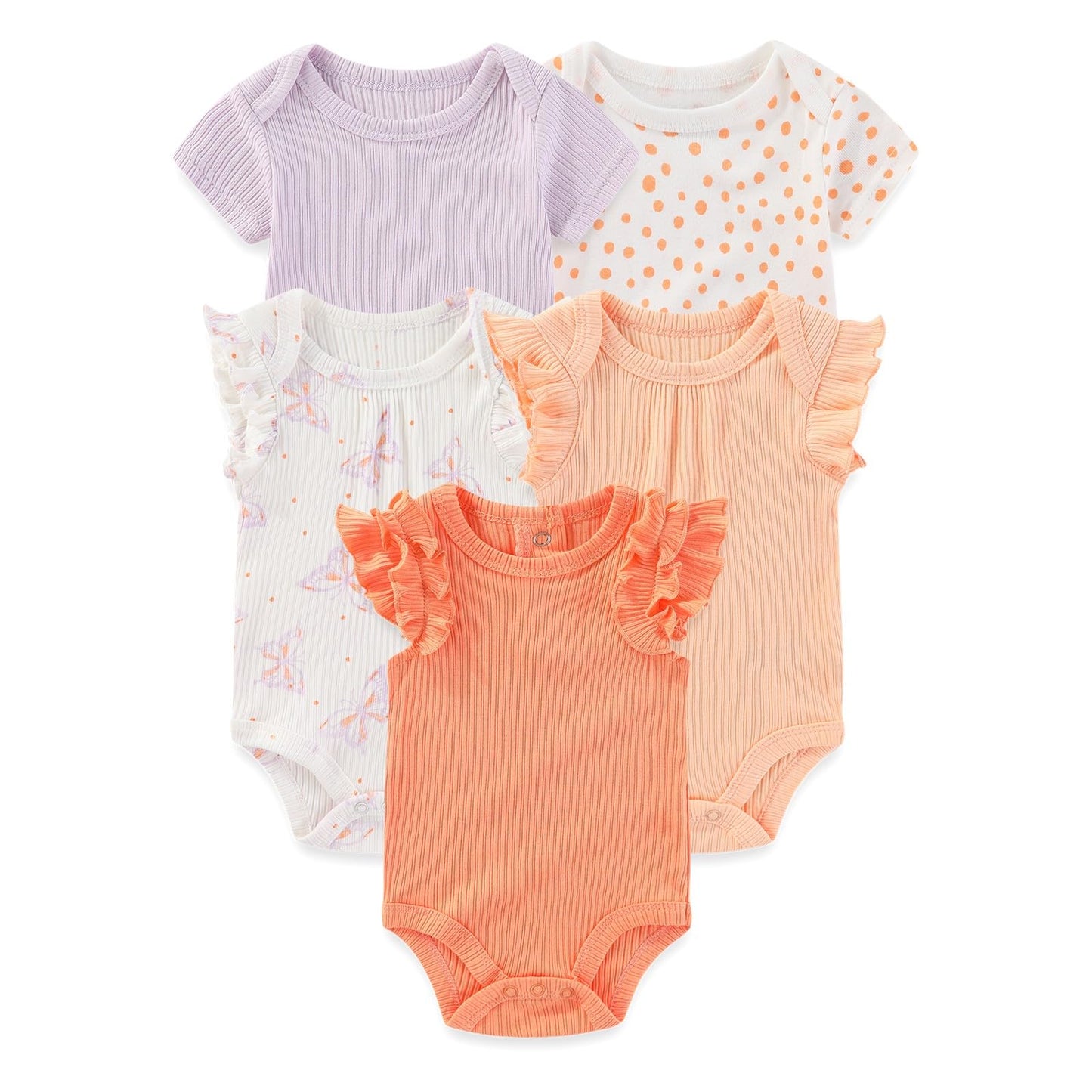Falianni 5-Pack Multi-Season Cotton Baby Bodysuits